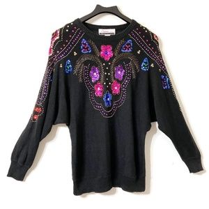 Vintage 1980's  Embellished Sequin Sweater